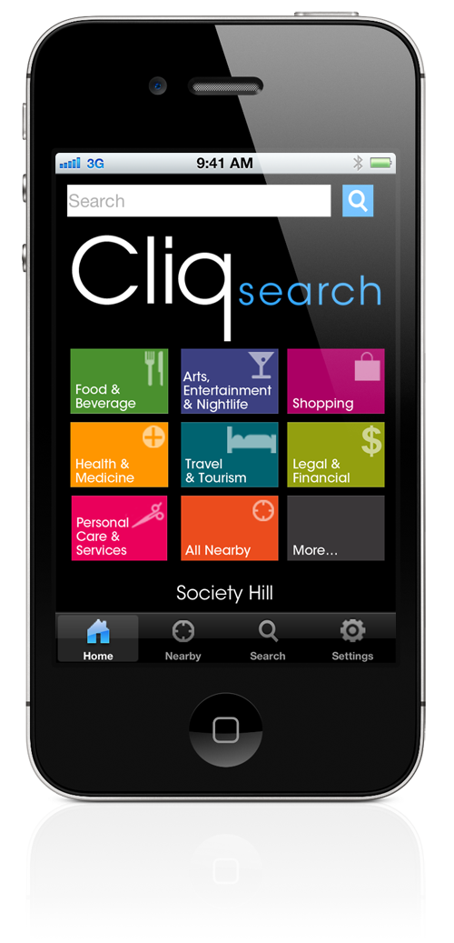 cliq app homescreen