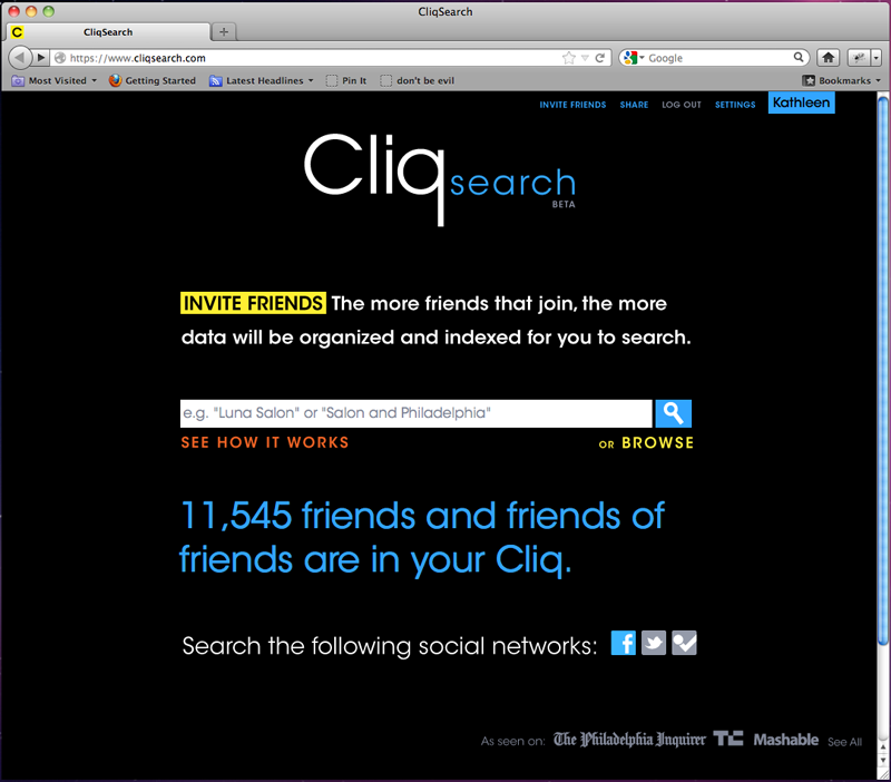 cliqsearch homepage