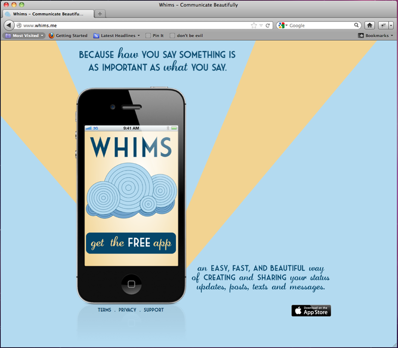 whims homepage